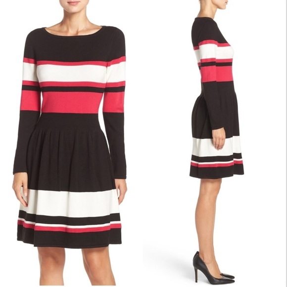 eliza j stripe sweater dress